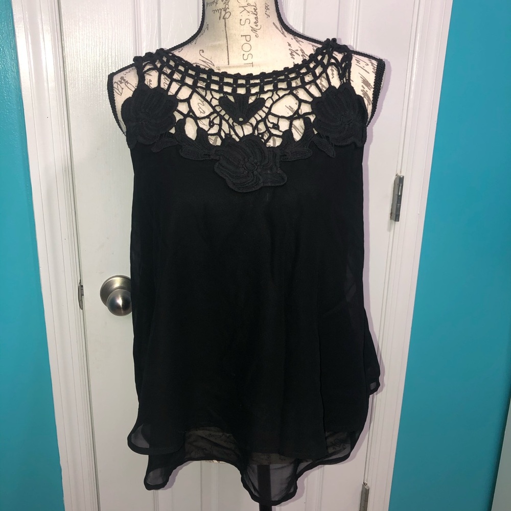 Black Lace Dress Tank Top